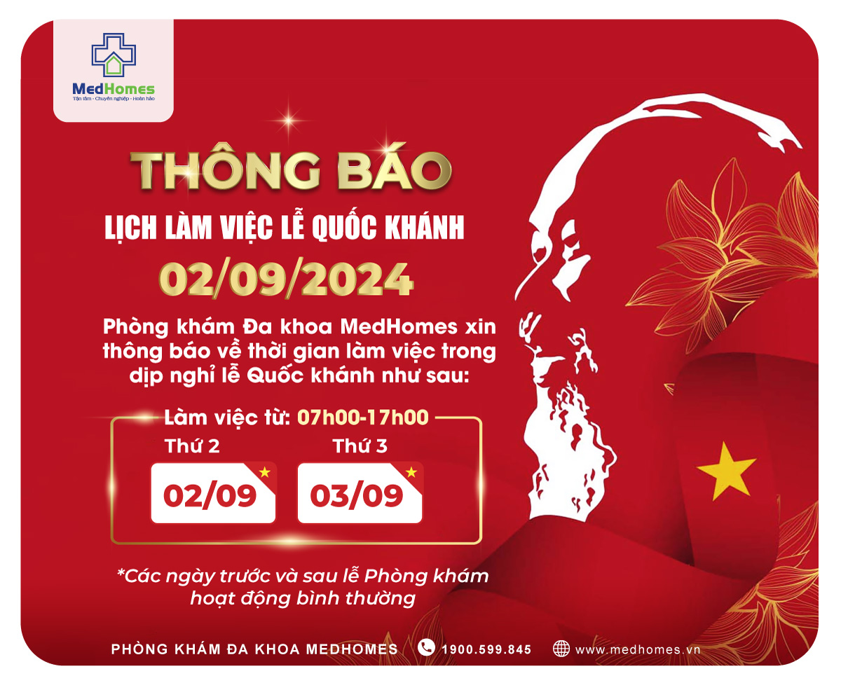 Thông báo lịch làm việc trong dịp nghỉ lễ Quốc khánh 2/9/2024