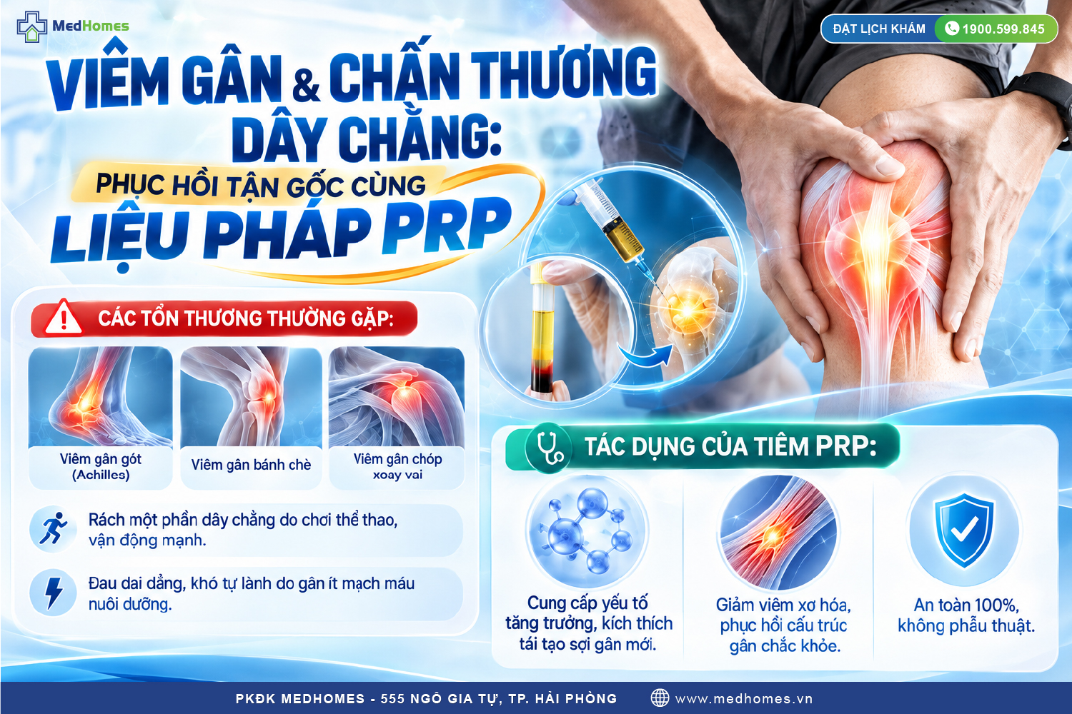 VIÊM GÂN, CHẤN THƯƠNG DÂY CHẰNG DAI DẲNG? PHỤC HỒI TẬN GỐC CÙNG LIỆU PHÁP PRP TỰ THÂN!